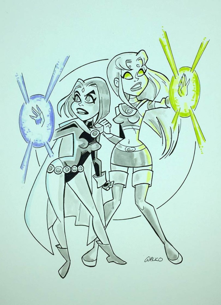 Commission Starfire And Raven Bill Walko 5711